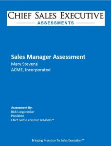 Sales Manager Assessments - Assessment Report