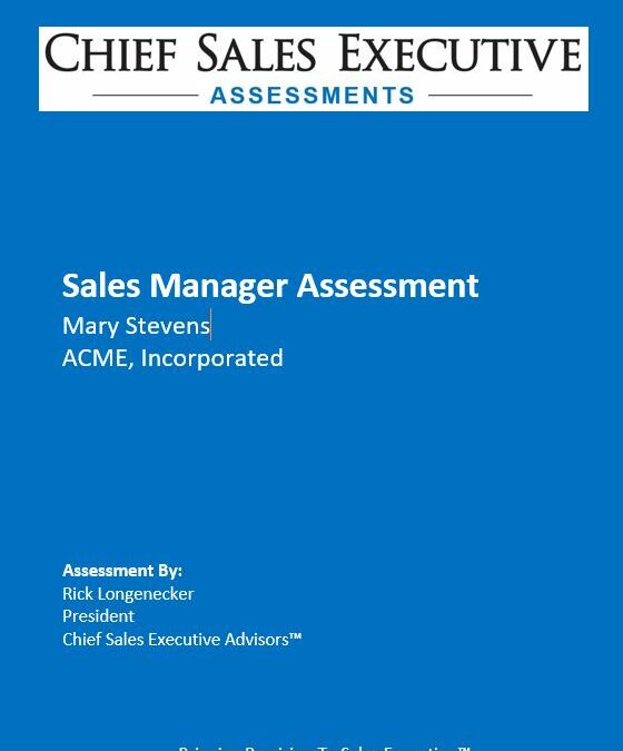 Sales Manager Assessments – Assessment Report